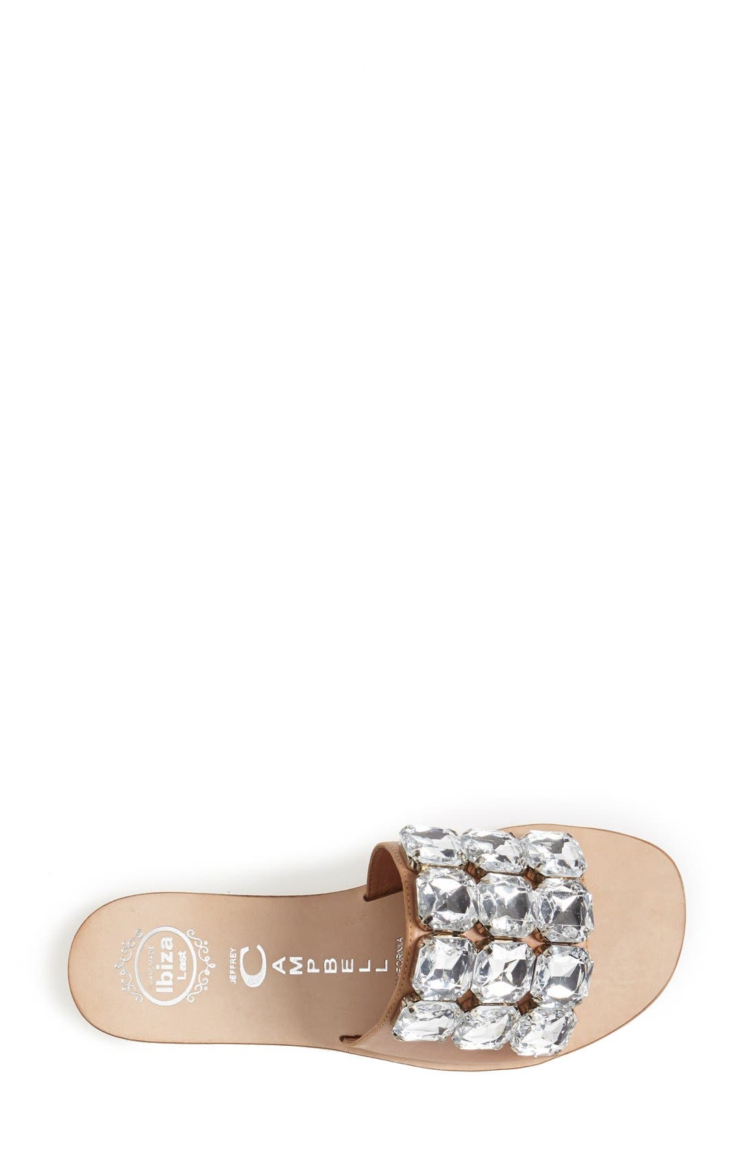 'Darjana' Jeweled Leather Slide Sandal, Alternate, color, NUDE COMBO