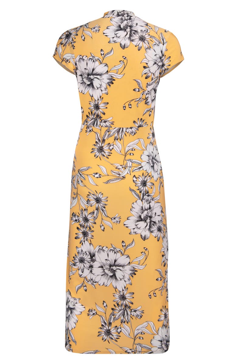 RACHEL Rachel Roy Bret Floral Drape Jersey Midi Dress | Nordstrom