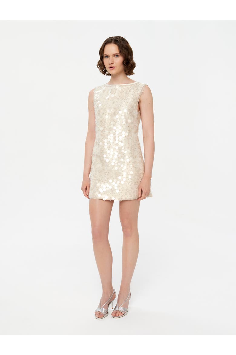 Embellished Two-Layer Bridal Mini Dress, Alternate, color, Ivory