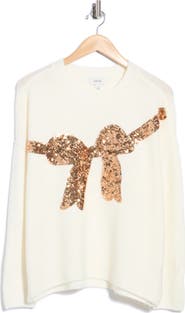 CeCe Sequin Bow Sweater
