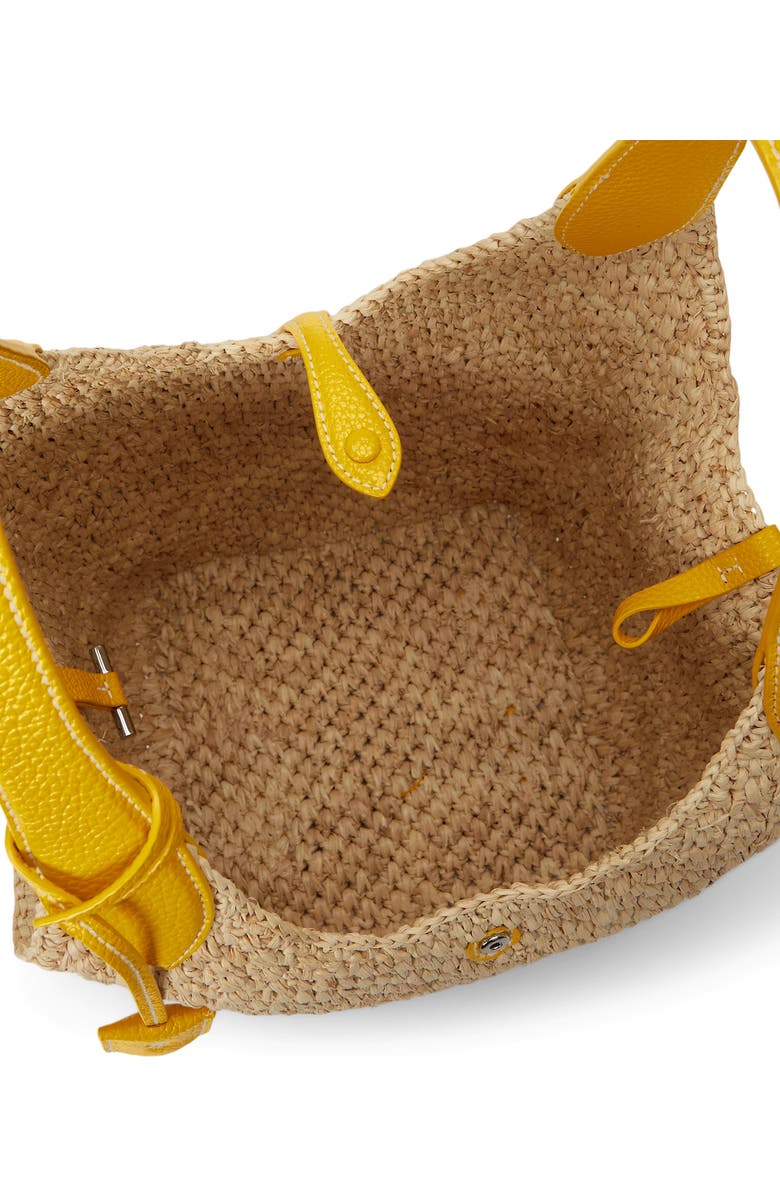 Polo Ralph Lauren Medium Play Raffia Tote, Alternate, color, Natural/ Canary Yellow
