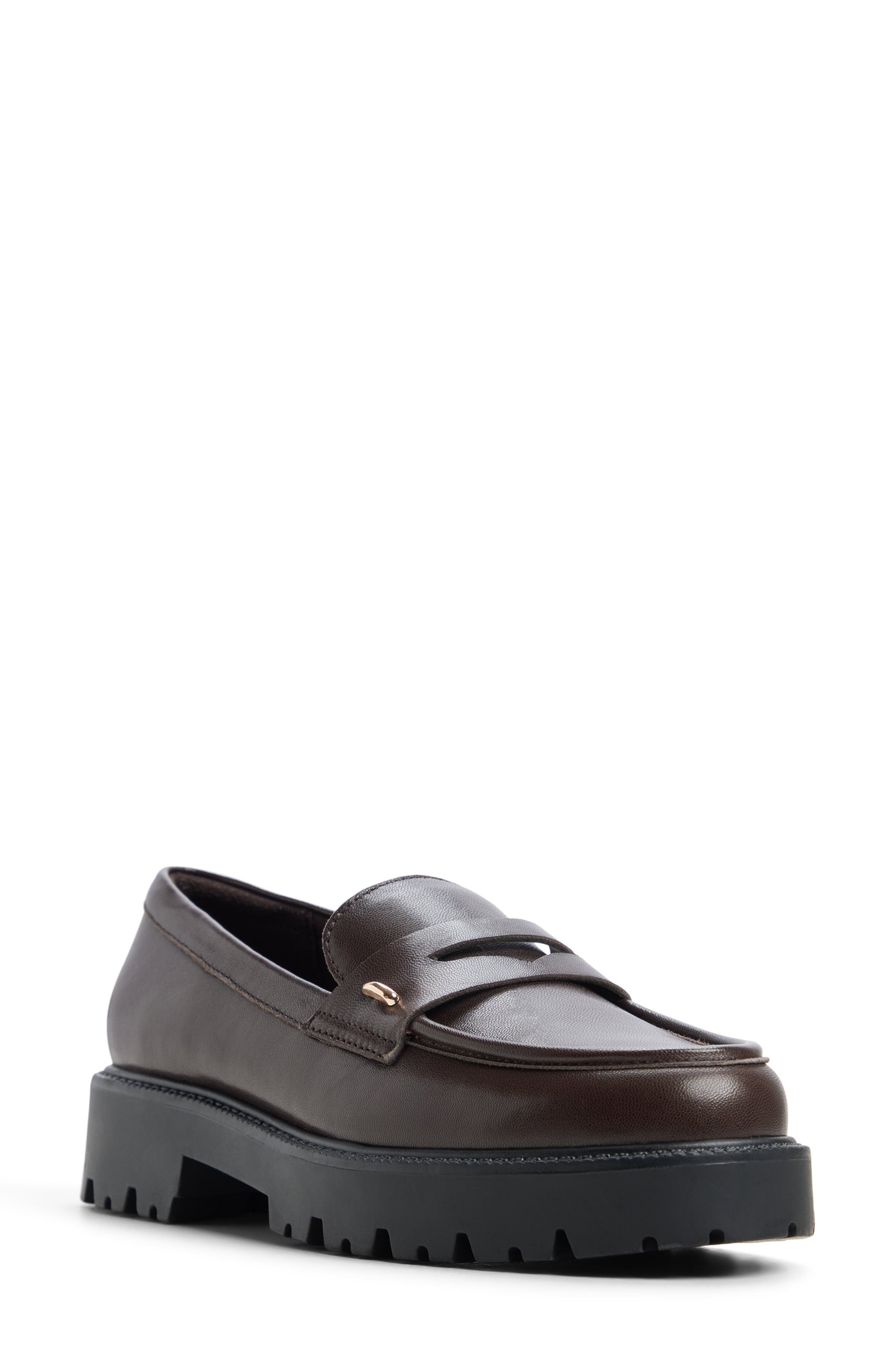 Lindie Penny Loafer, Main, color, DARK BROWN