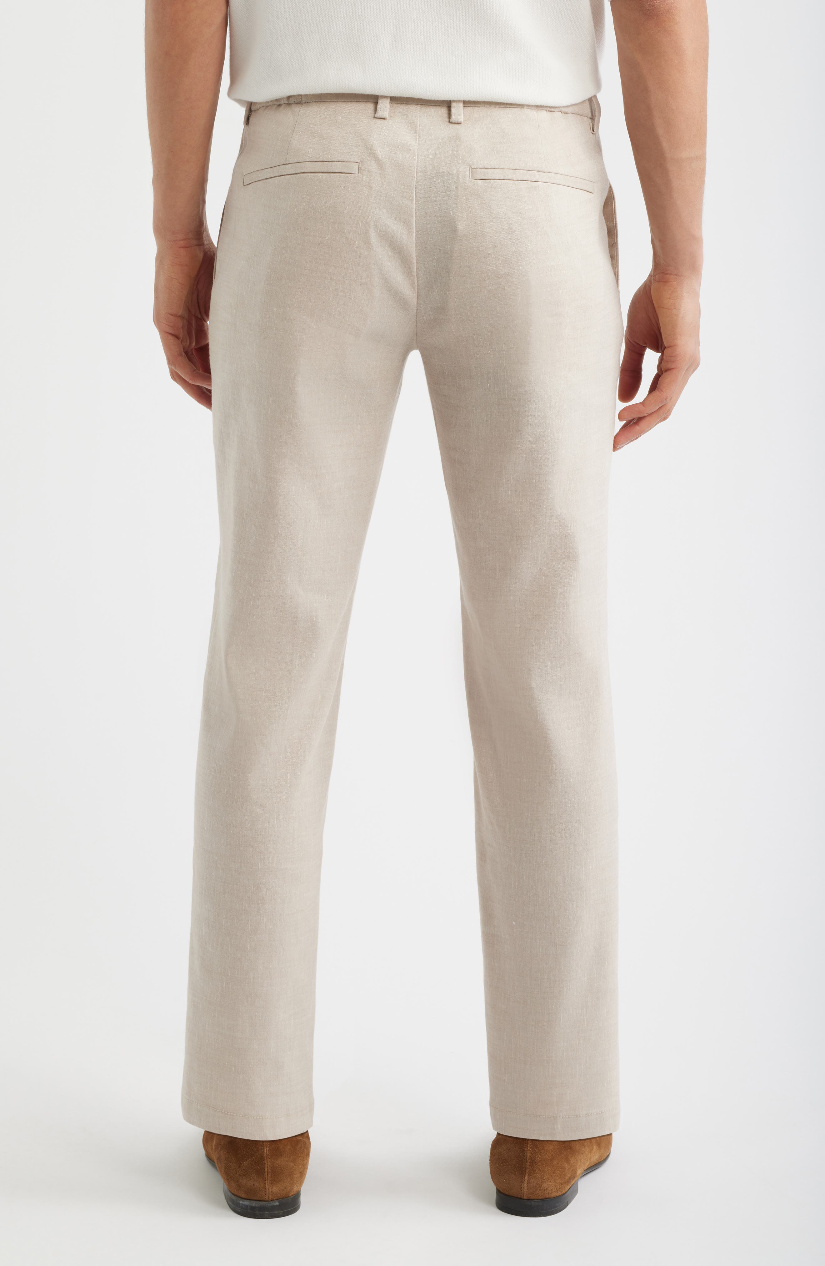 Linen Blend Flat Front Pants - image 2