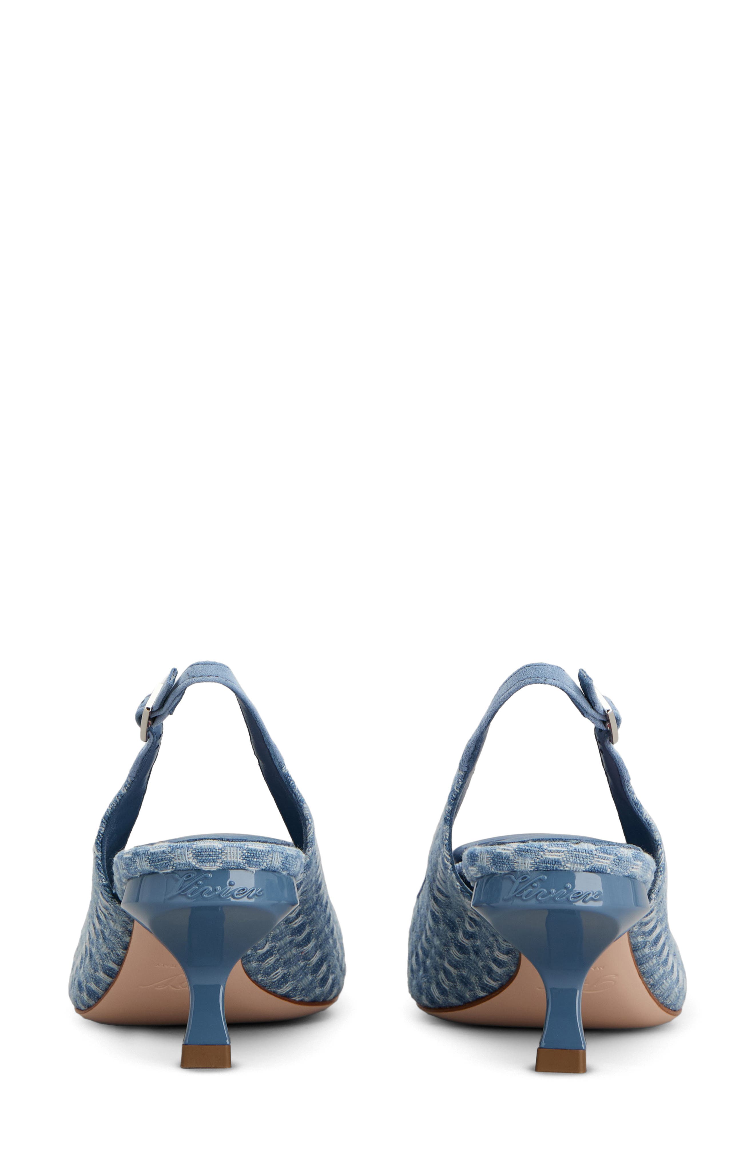 Roger Vivier Virgule Bordo Pointed Toe Slingback Pump, Alternate, color, Cielo Scuro