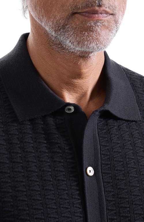 Bugatchi Short Sleeve Cardigan In Black