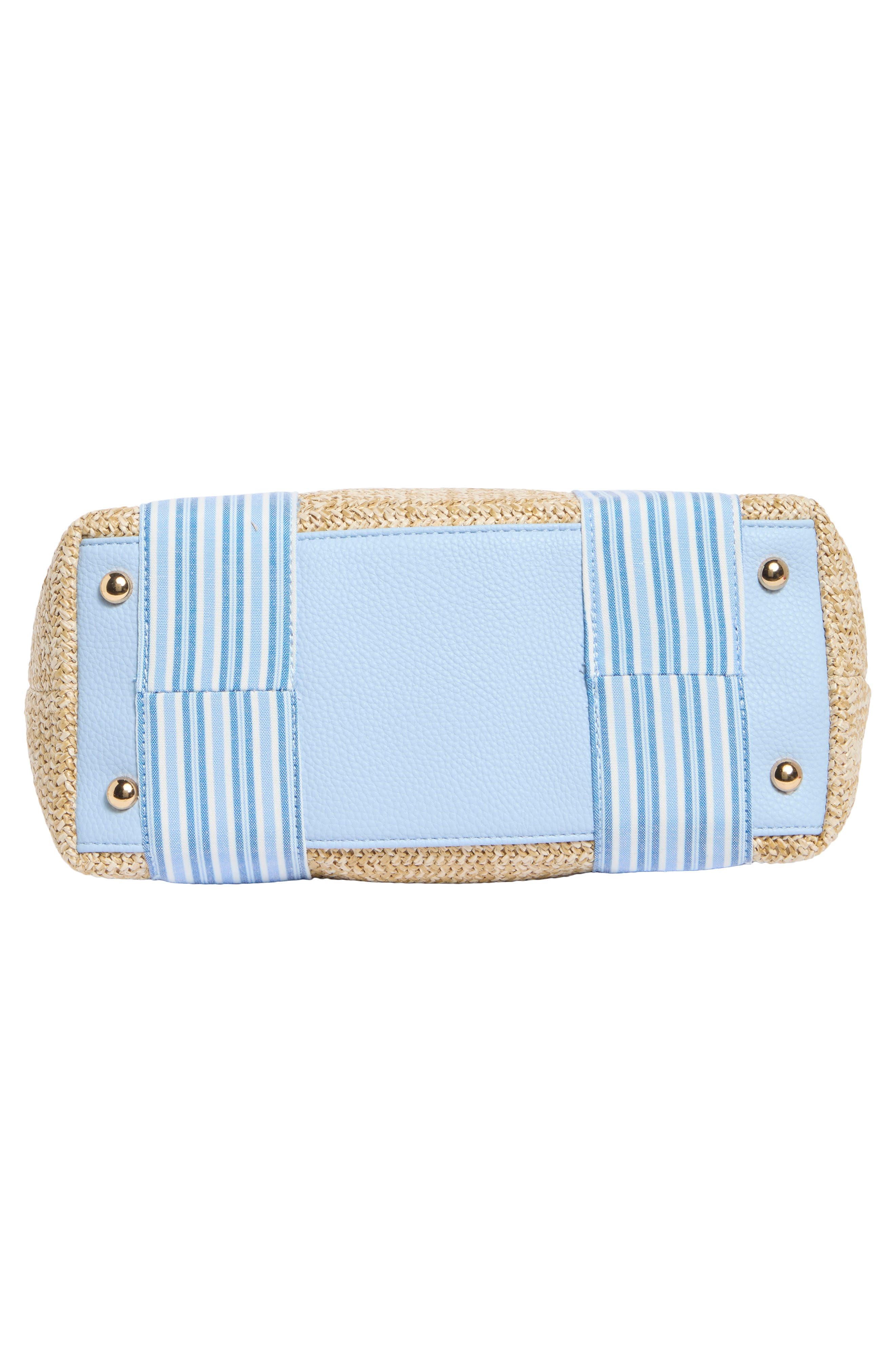 Nanette Lepore Bow Handle Tote, Alternate, color, Natural-Blue Stripe