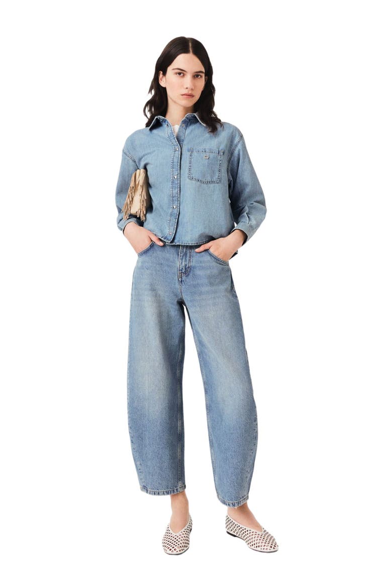 Denim shirt with logo, Main, color, Blue