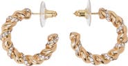 maje Twisted Rhinestone Hoop Earrings