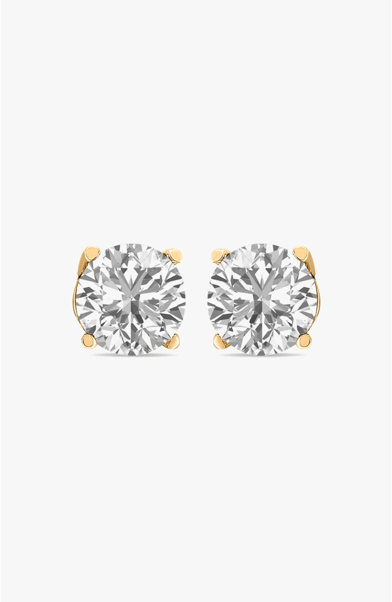 SEREIA OFFICIAL 14K Gold Halo Lab Diamond 1 Carat Earrings, Main, color, Yellow Gold