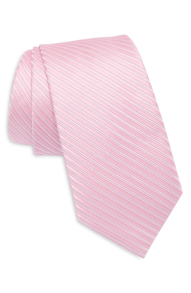 Calvin Klein Gregory Stripe Tie, Main, color, Pink