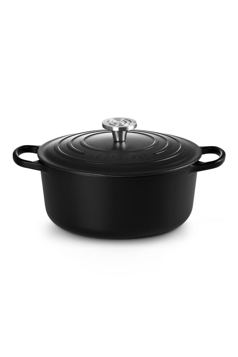 Enameled Cast Iron Round Dutch Oven, Main, color, LICORICE