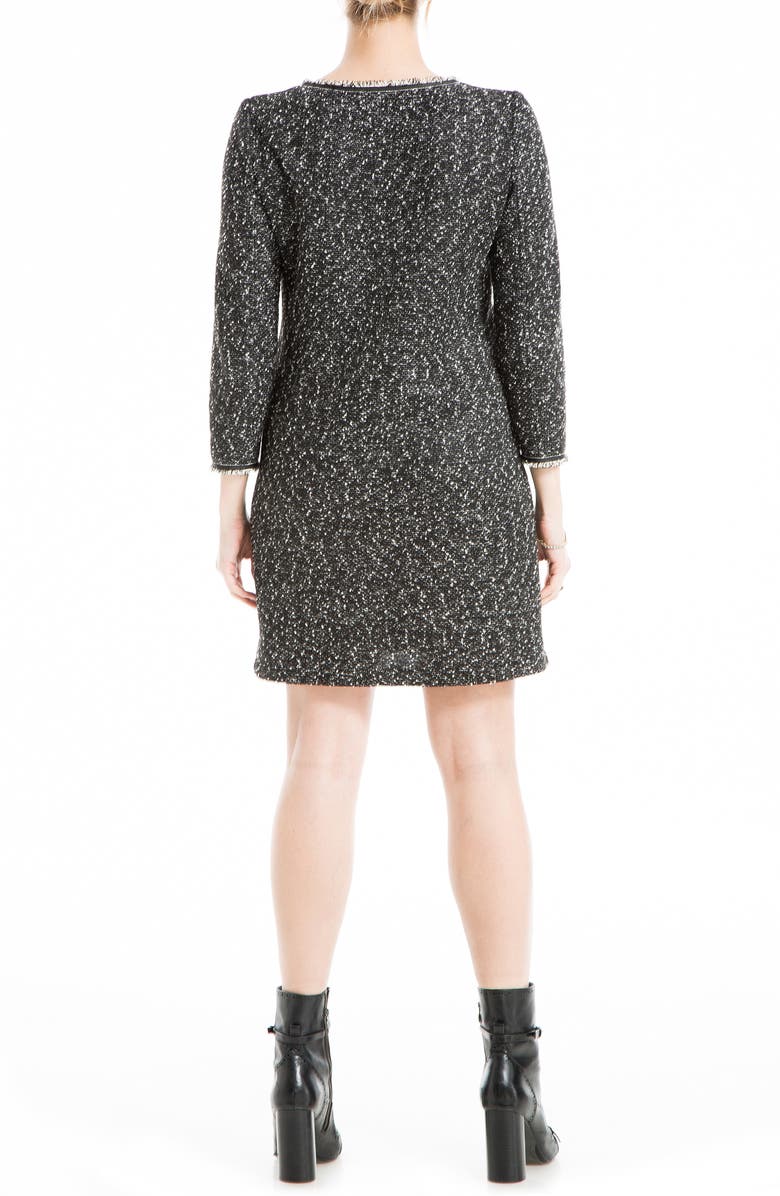 MAX STUDIO Tweed Long Sleeve Shift Dress, Alternate, color,