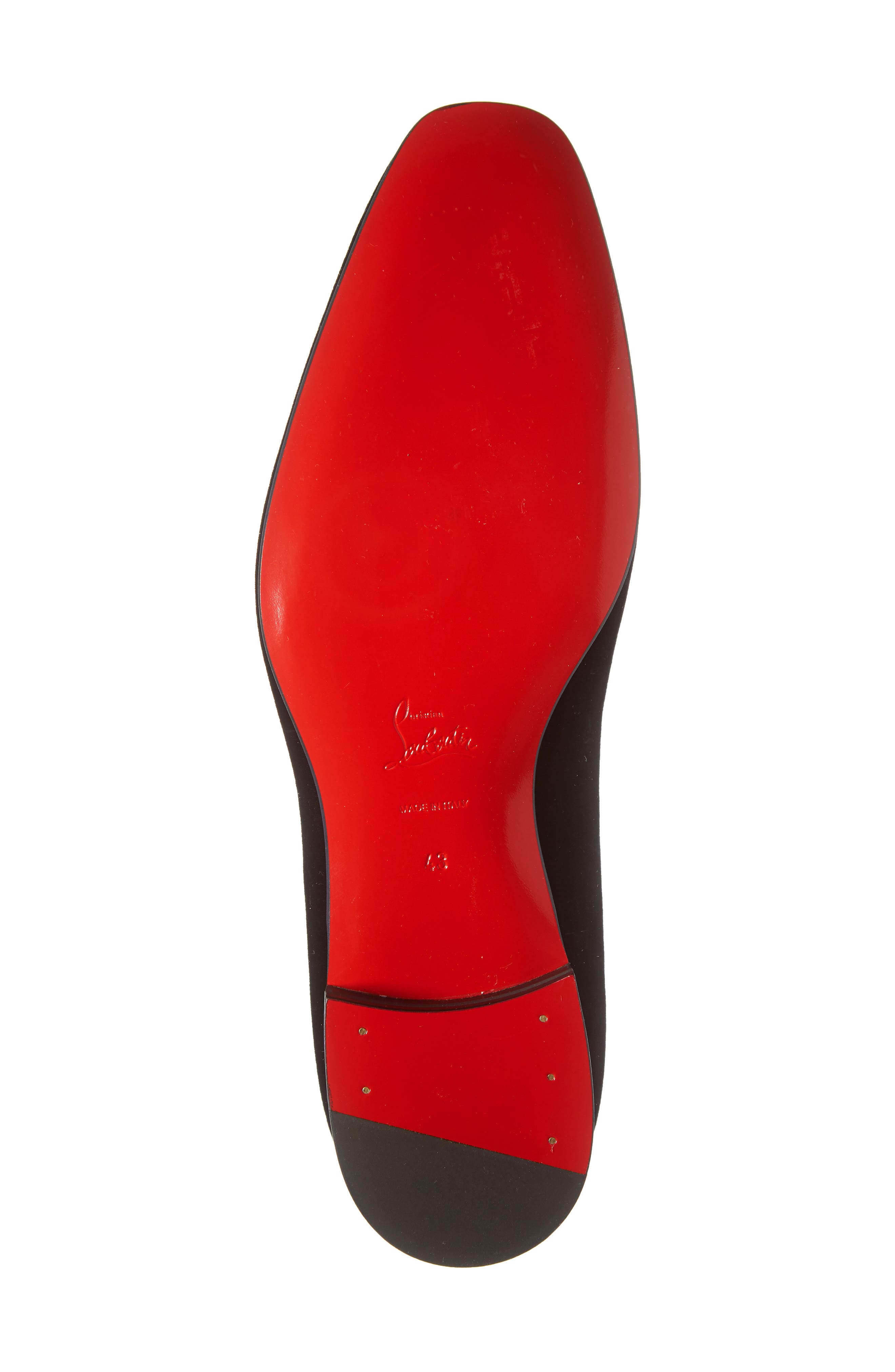 Christian Louboutin Dandelion Velvet Venetian Loafer, Alternate, color, Black Velvet