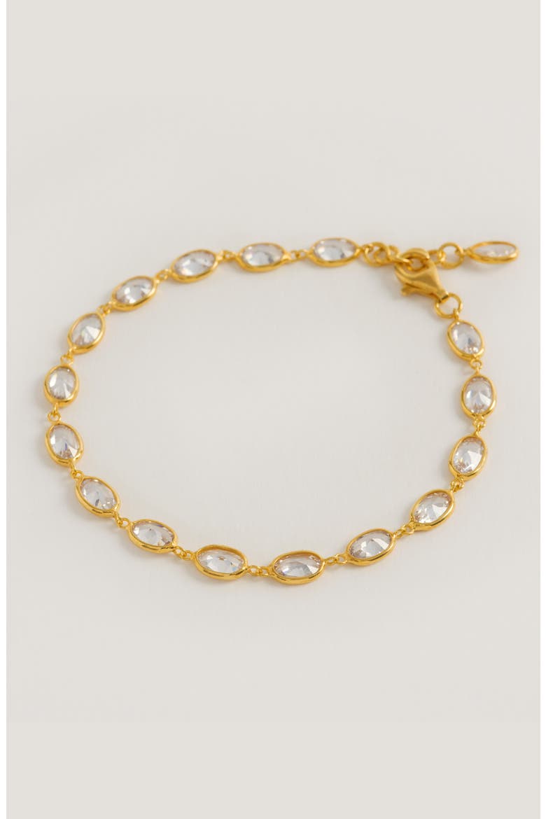 Oval Crystal Framed Bracelet, Alternate, color, Gold