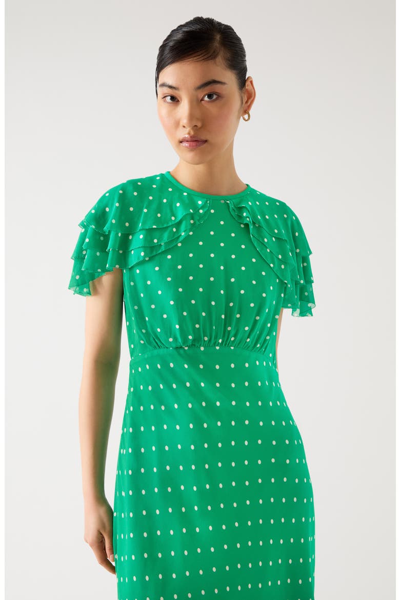 Ellen Polka Dot Maxi Dress, Alternate, color, GREEN