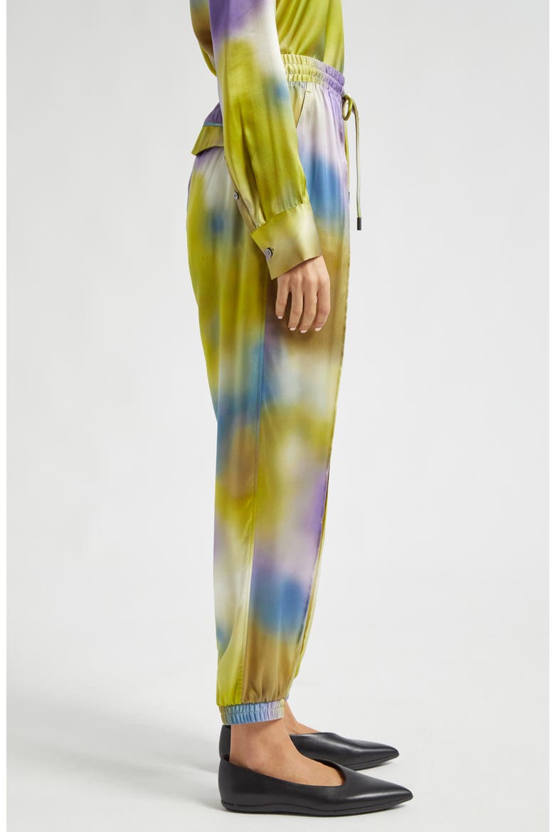 Watercolor Print Silk Charmeuse Joggers, Alternate, color, WATERCOLOR PRINT