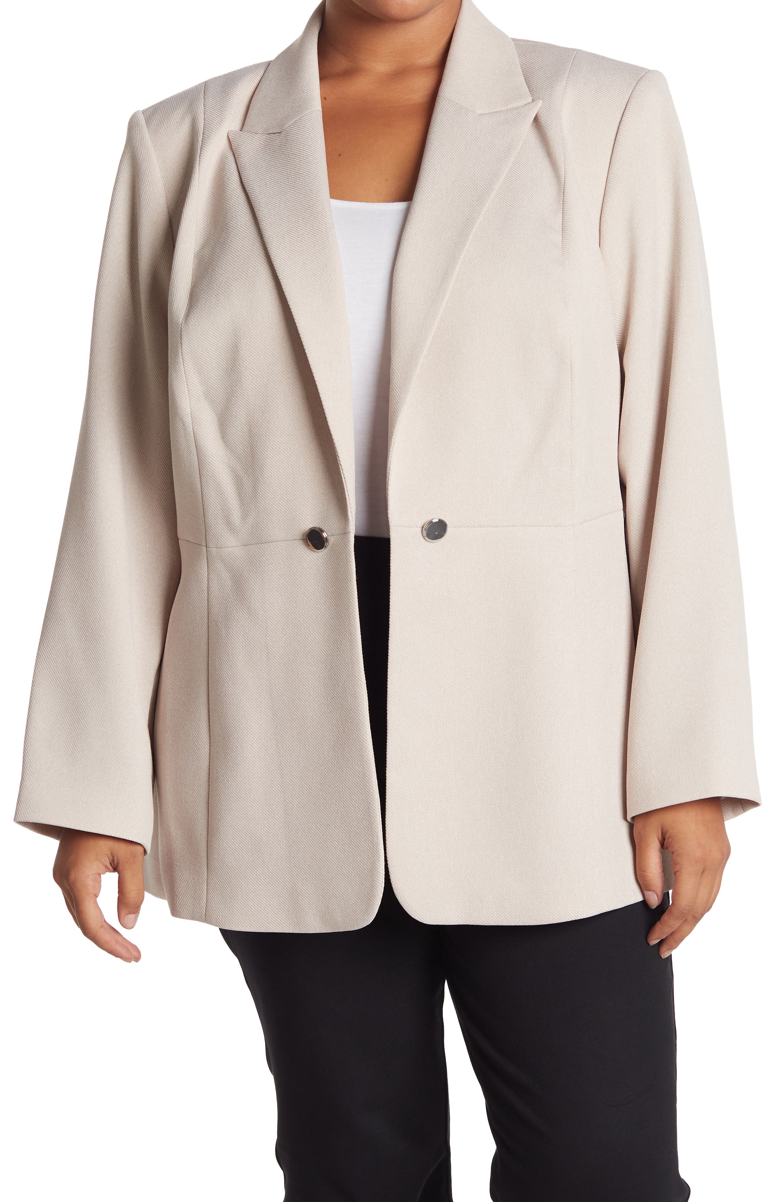 Calvin Klein Peak Lapel Twill Blazer