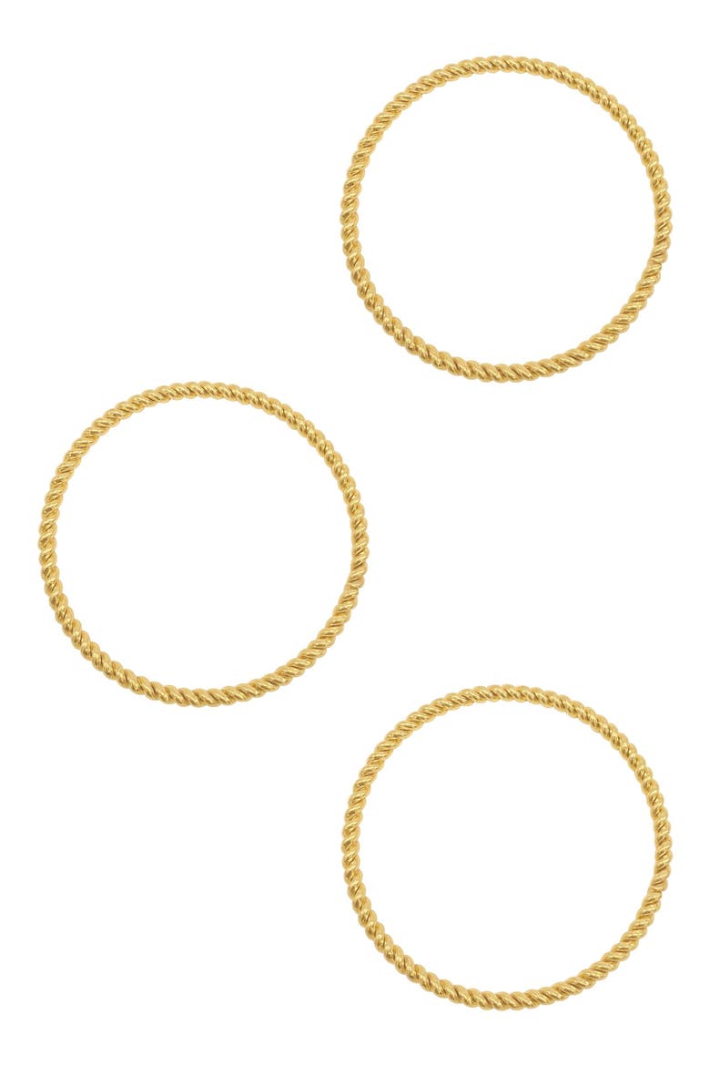 Set of 3 Rope Bangle Bracelets, Main, color, GOLD