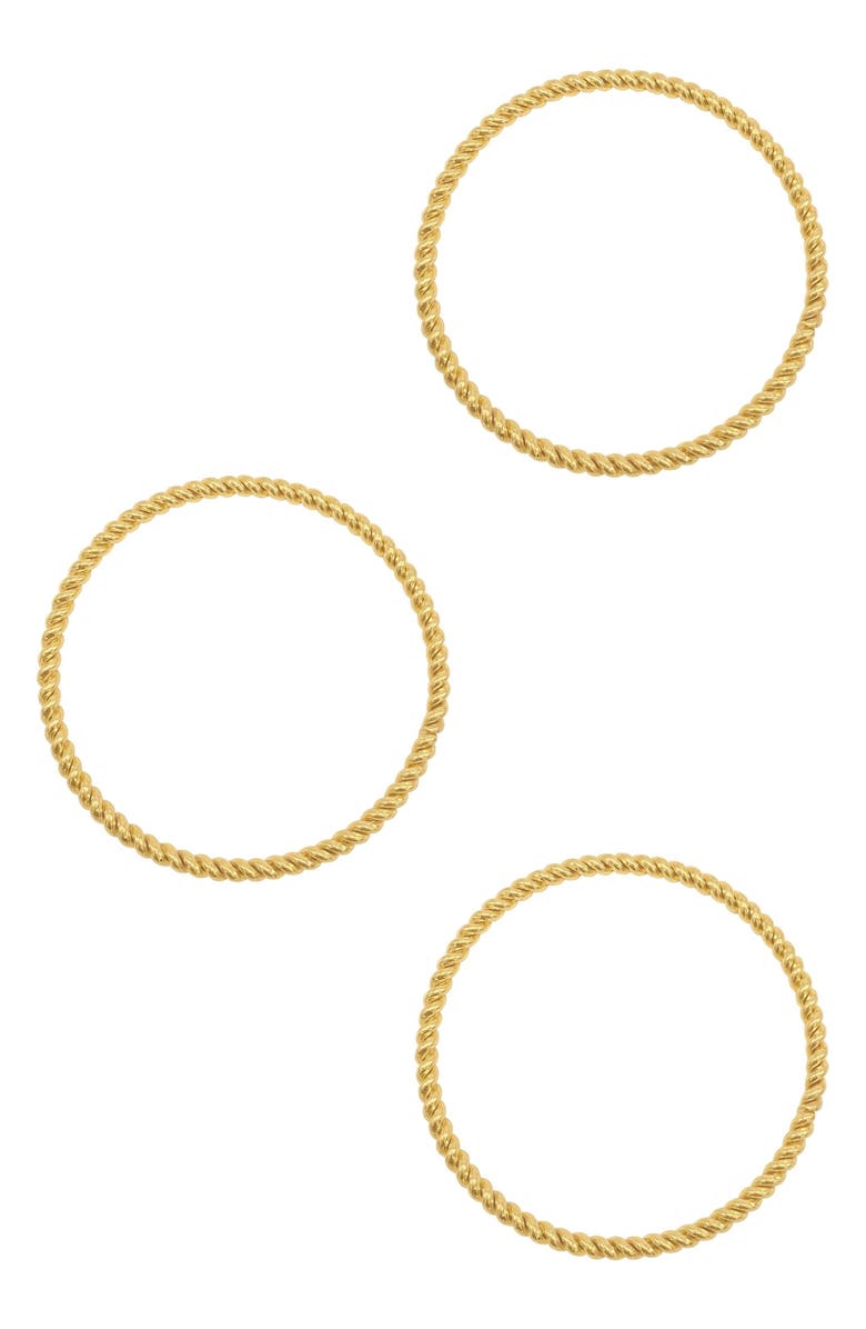 Adornia Set of 3 Rope Bangle Bracelets, Main, color, Gold