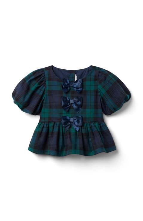 Tartan Peplum Bow Top (Infant)