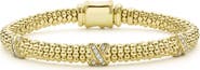 LAGOS Embrace Triple Diamond Station Caviar Beaded Bracelet