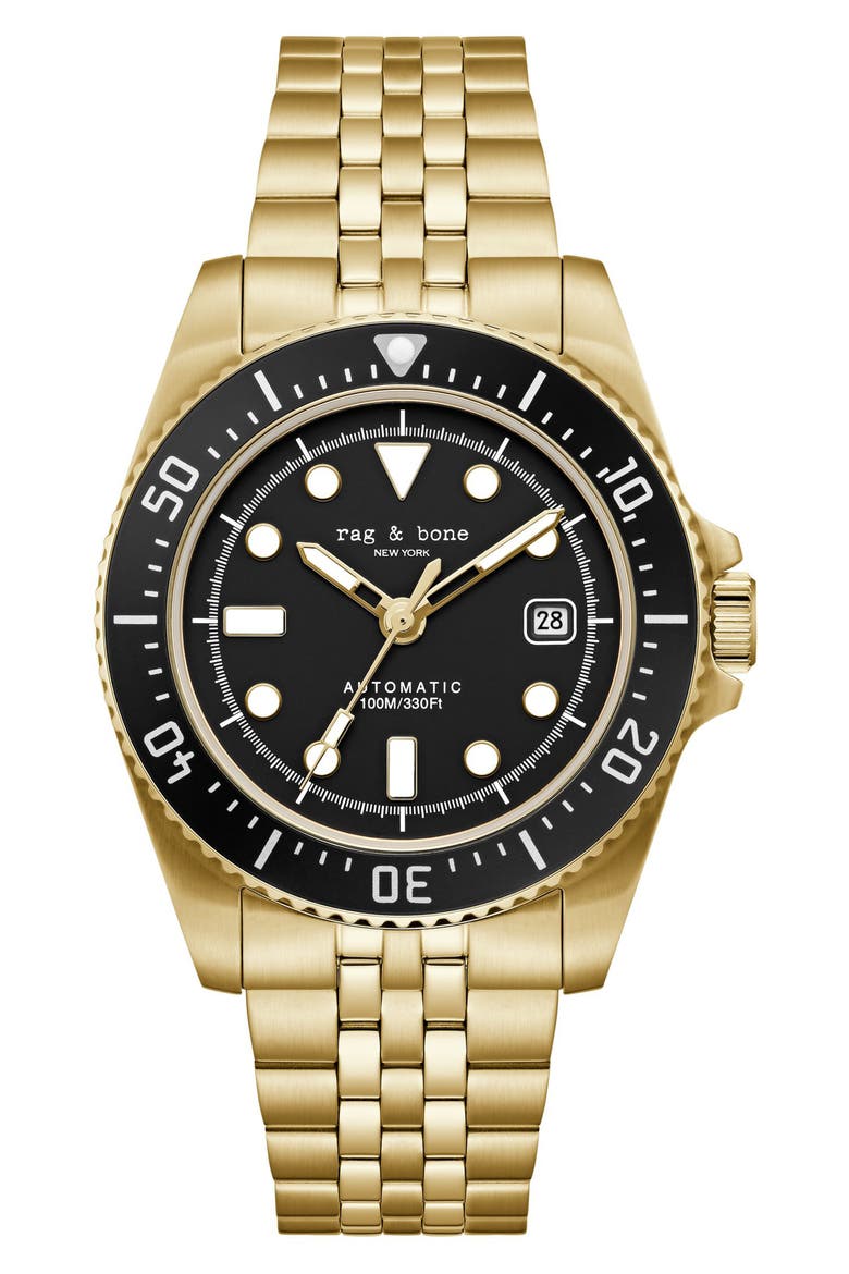 Rowan Automatic Bracelet Watch, 42mm, Main, color, GOLD