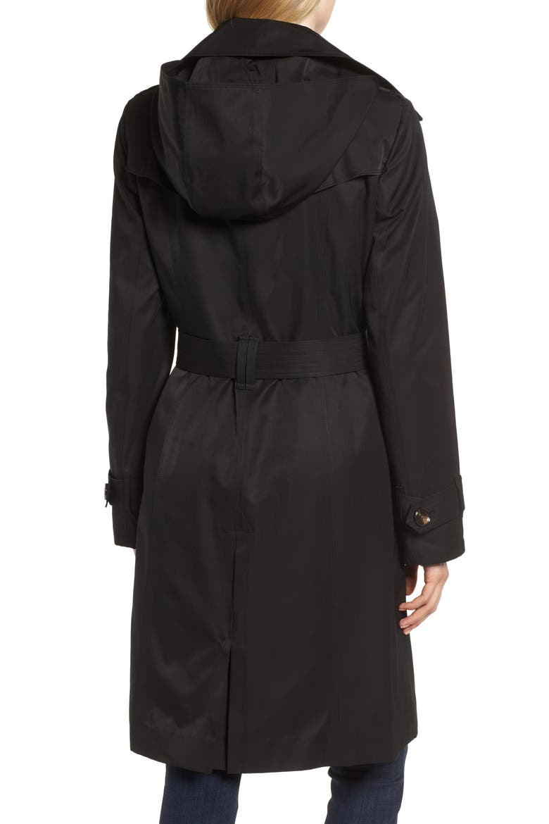 Knee Length Trench Coat, Alternate, color, BLACK