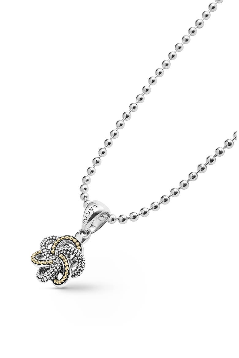 Love Knot Pendant Necklace, Alternate, color, TWO-TONE