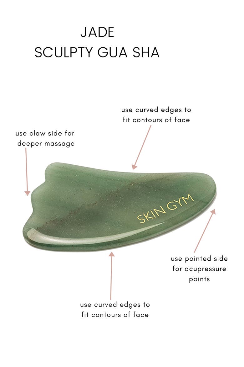 Jade Gua Sha Facial Tool, Alternate, color, GREEN