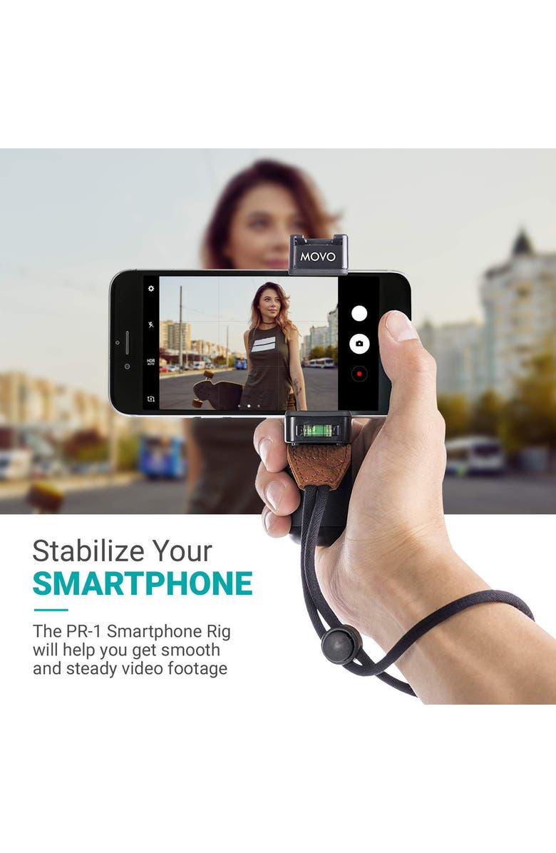 MOVO PR-2-PM Smartphone Video Rig with Shotgun Microphone, Grip Handle, 
Wrist Strap for Smartphones, Alternate, color, Black