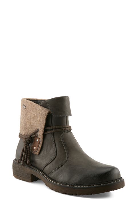 Iceridge Faux Leather Faux Fur Trim Bootie