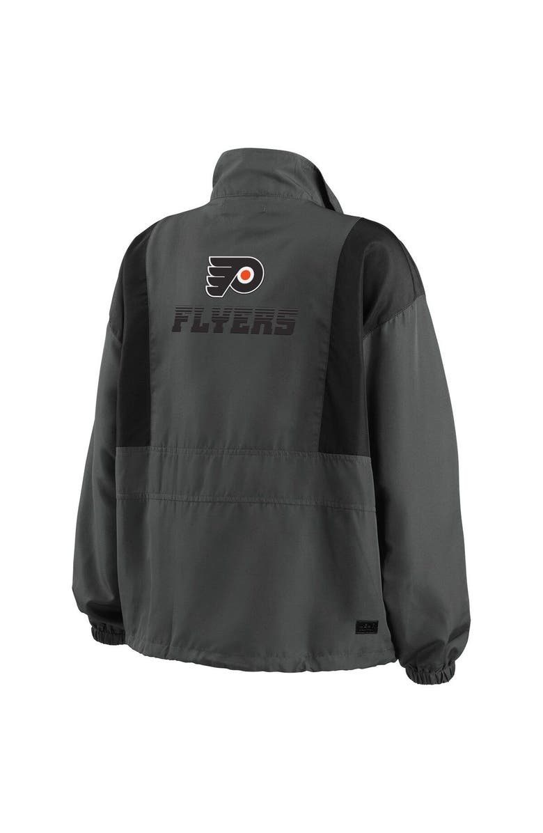 WEAR by Erin Andrews Women's WEAR by Erin Andrews Charcoal Philadelphia Flyers Popover Packable Half-Zip Jacket, Alternate, color, Charcoal