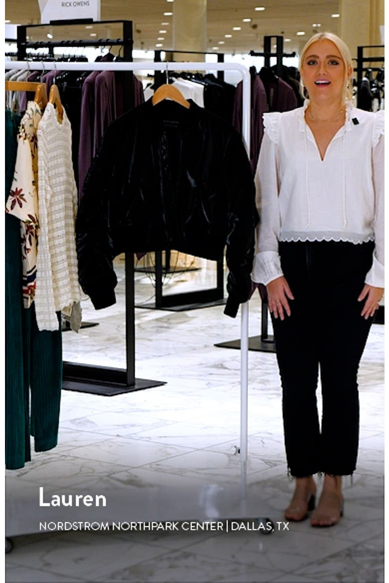 Callie Shine Crop Faux Leather Bomber Jacket video