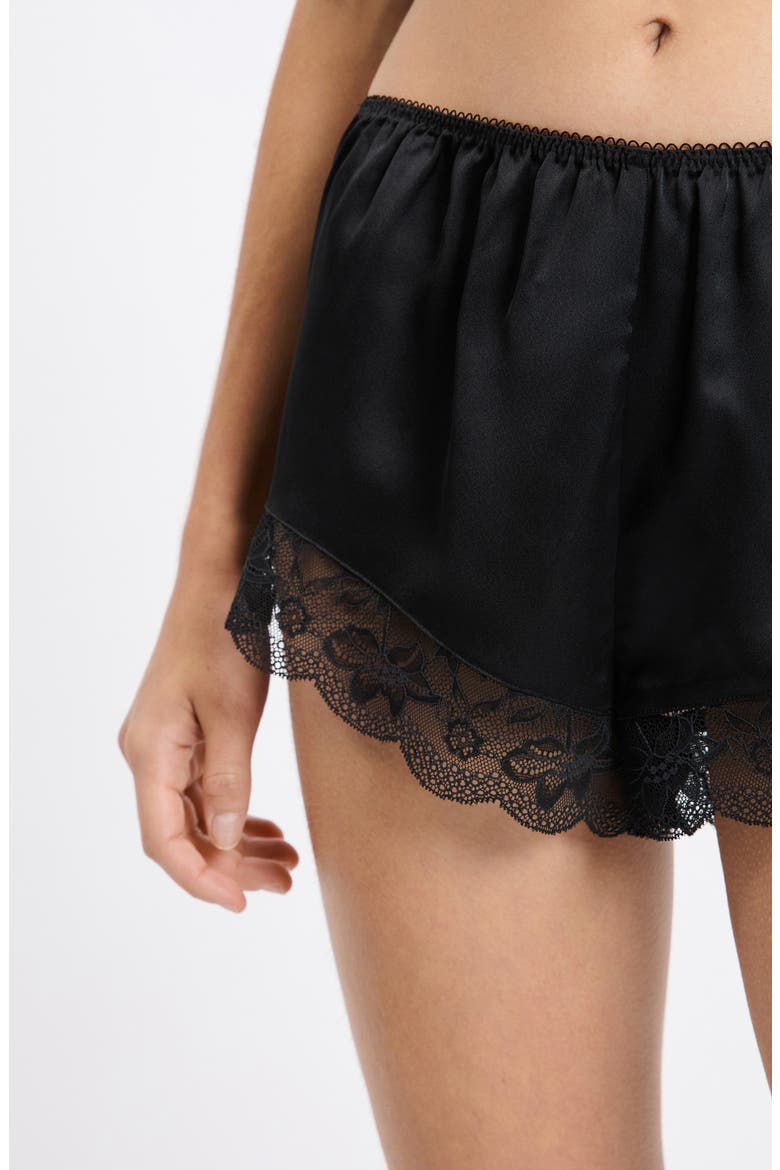 Desire Lace Trim Sleep Shorts, Alternate, color, BLACK