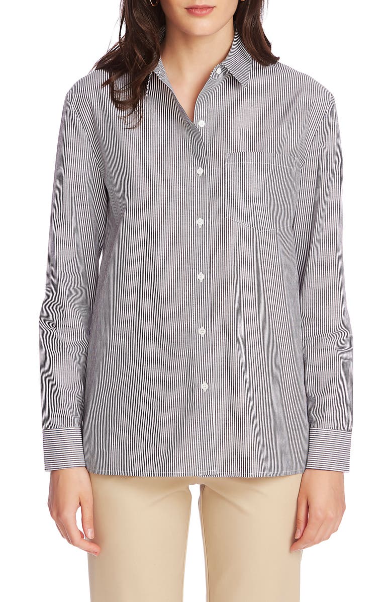 Court & Rowe Pinstripe Button-Up Cotton Shirt, Main, color, 