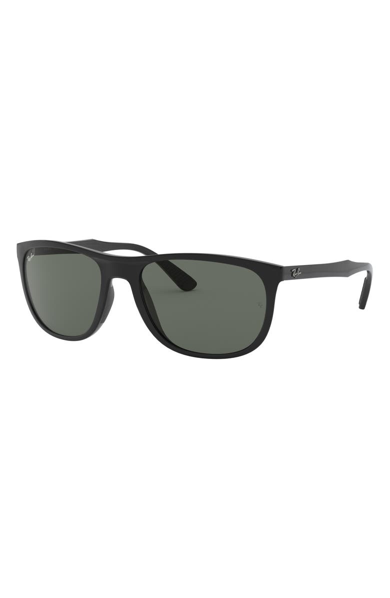 Ray-Ban 58mm Square Sunglasses, Alternate, color, Black