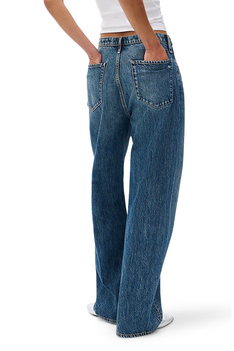 Phoebe Drawstring Waist Wide Leg Jeans, Alternate, color, DELCAN