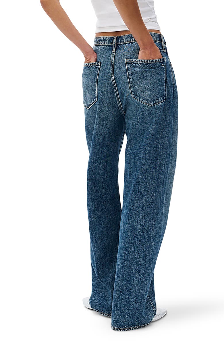 rag & bone Phoebe Drawstring Waist Wide Leg Jeans, Alternate, color, Delcan