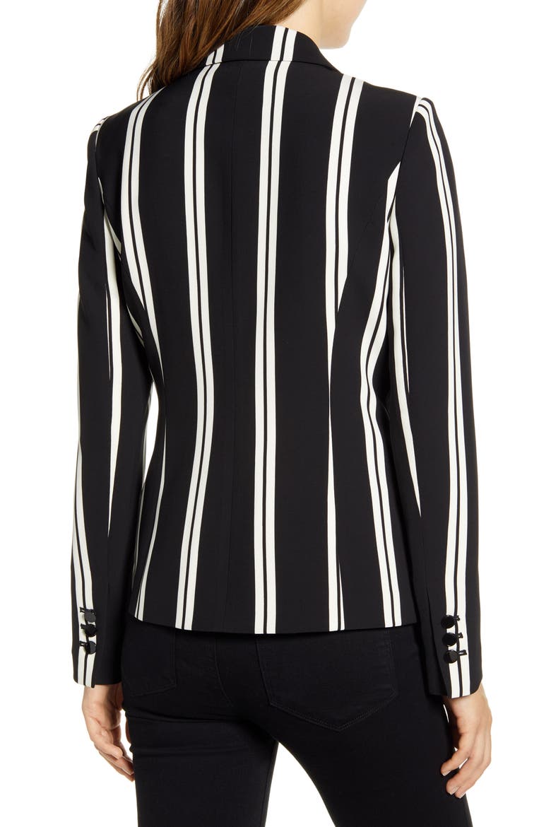 Stripe Blazer, Alternate, color, BLACK/ WHITE
