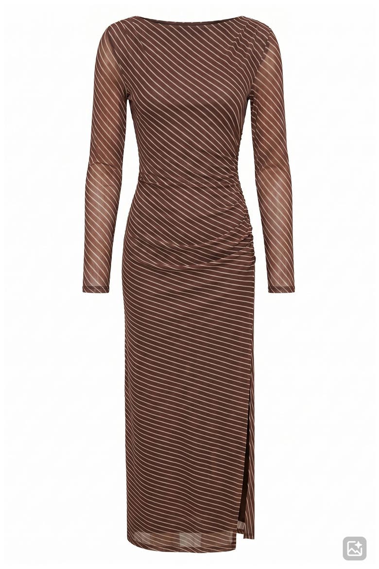 Ariel Long Sleeve Stripe Maxi Dress, Alternate, color, CORBY STRIPE