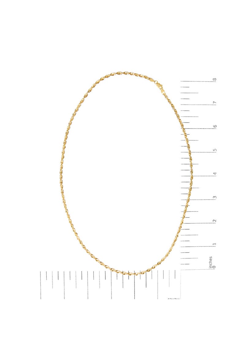 Men's Solid 10K Yellow Gold 3.2mm Light Rope Chain Necklace, Alternate, color, Yellow Gold