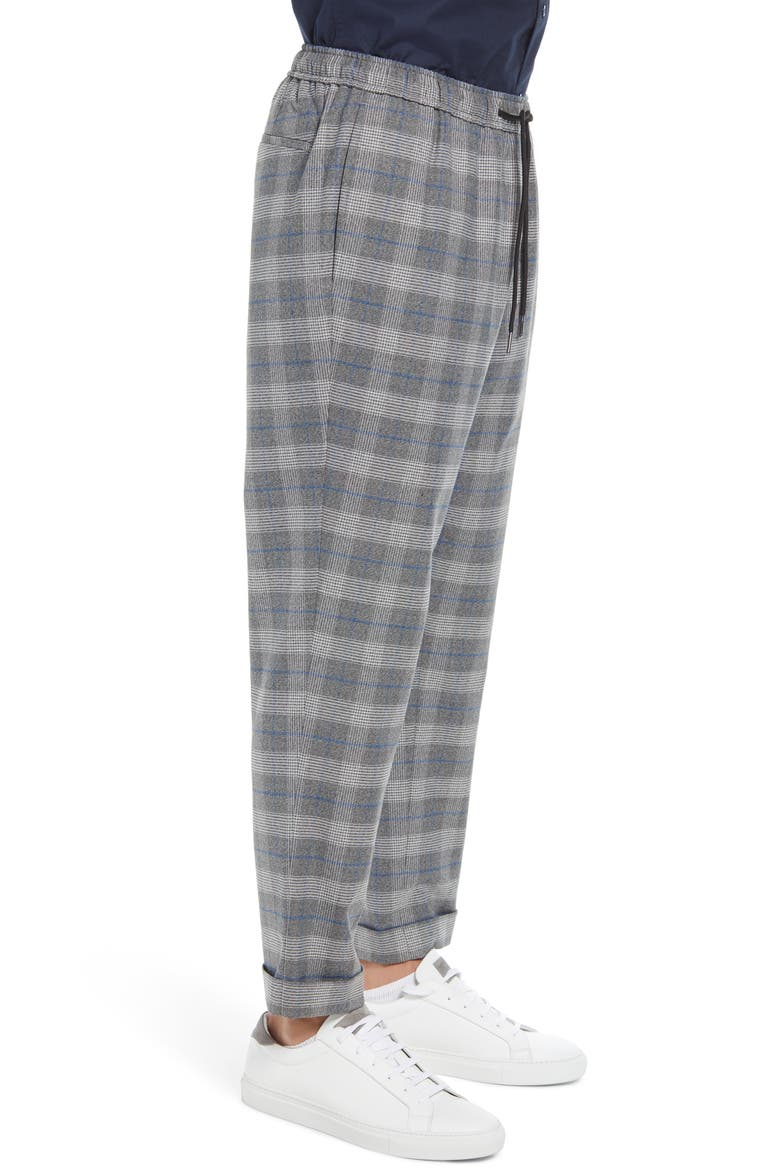 Men's E-Waist Plaid Stretch Pants, Alternate, color, BLUE POP PLAID