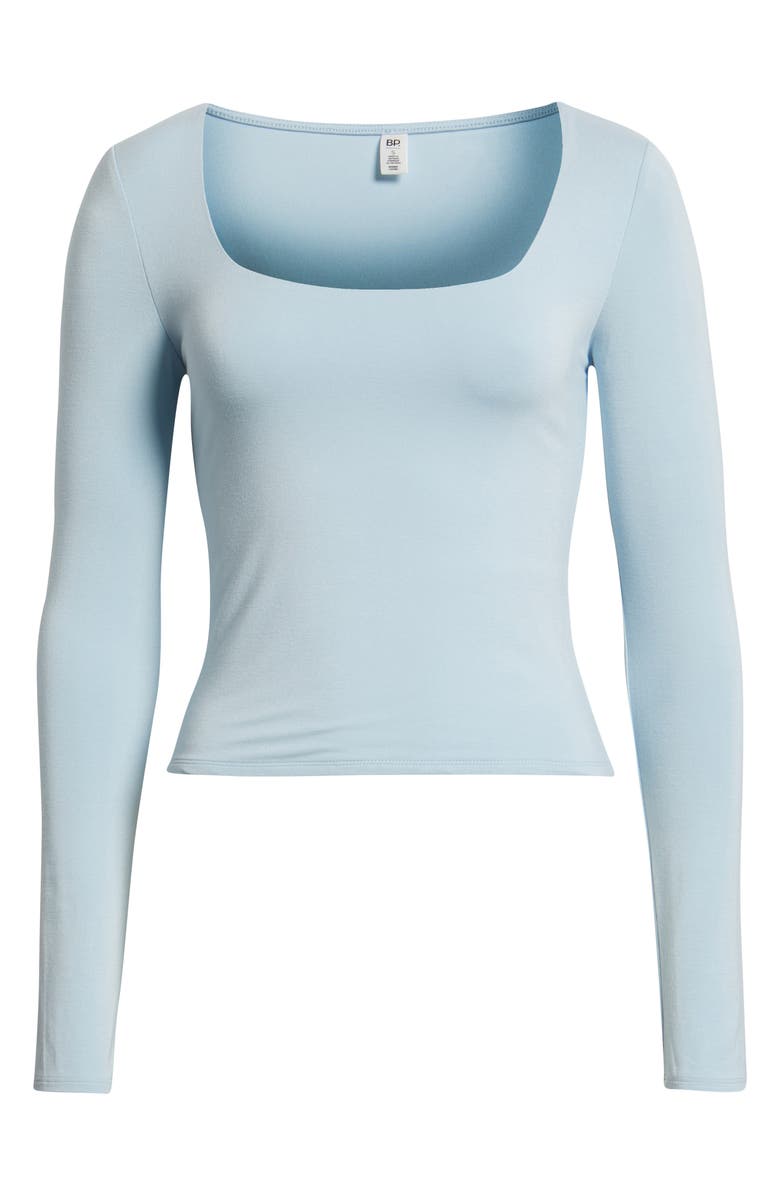 BP. Long Sleeve Square Neck T-Shirt, Alternate, color, Blue Skyride