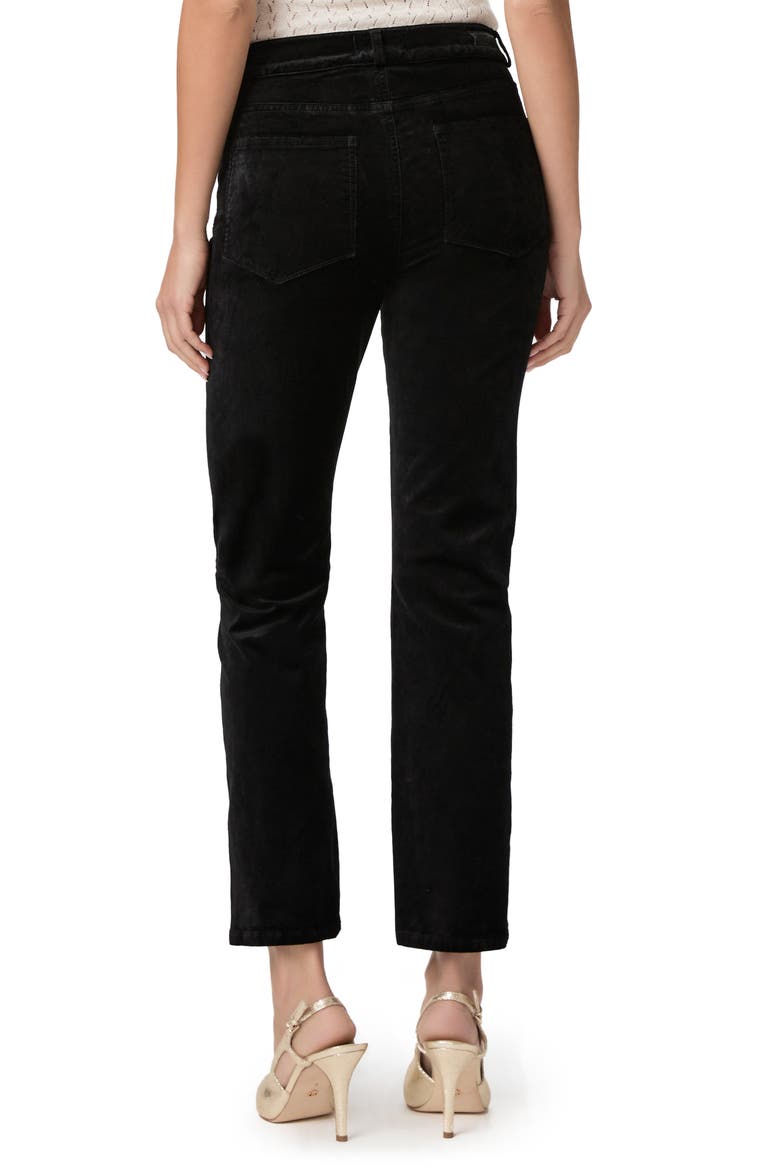 Cindy High Waist Crop Straight Leg Velvet Jeans, Alternate, color, BLKOVRDYE
