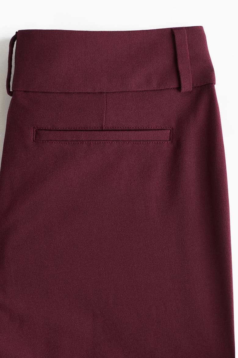 Flared Tailored Trousers, Alternate, color, Burgundy