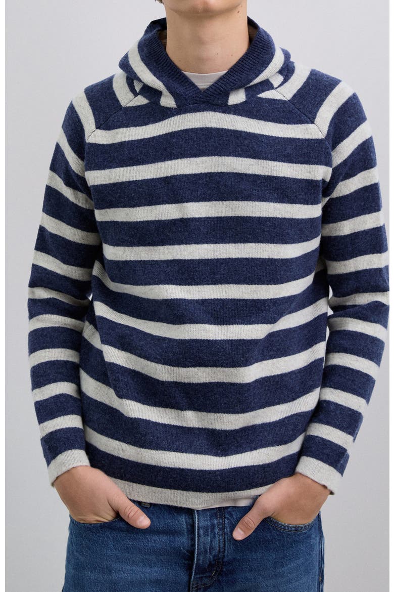 Stripes Hoodie Tricot Kids, Alternate, color, Navystripes