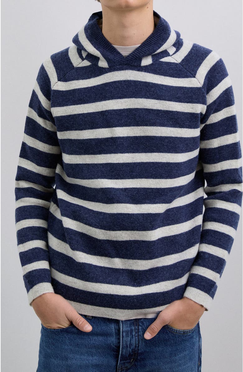 Scalpers Stripes Hoodie Tricot Kids, Alternate, color, Navystripes
