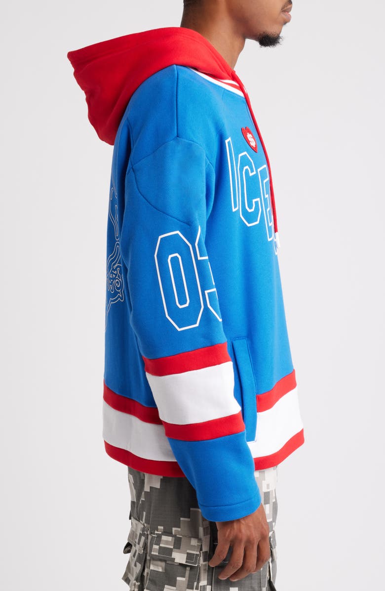 ICECREAM Wayne Colorblock Cotton Graphic Hoodie, Alternate, color, 