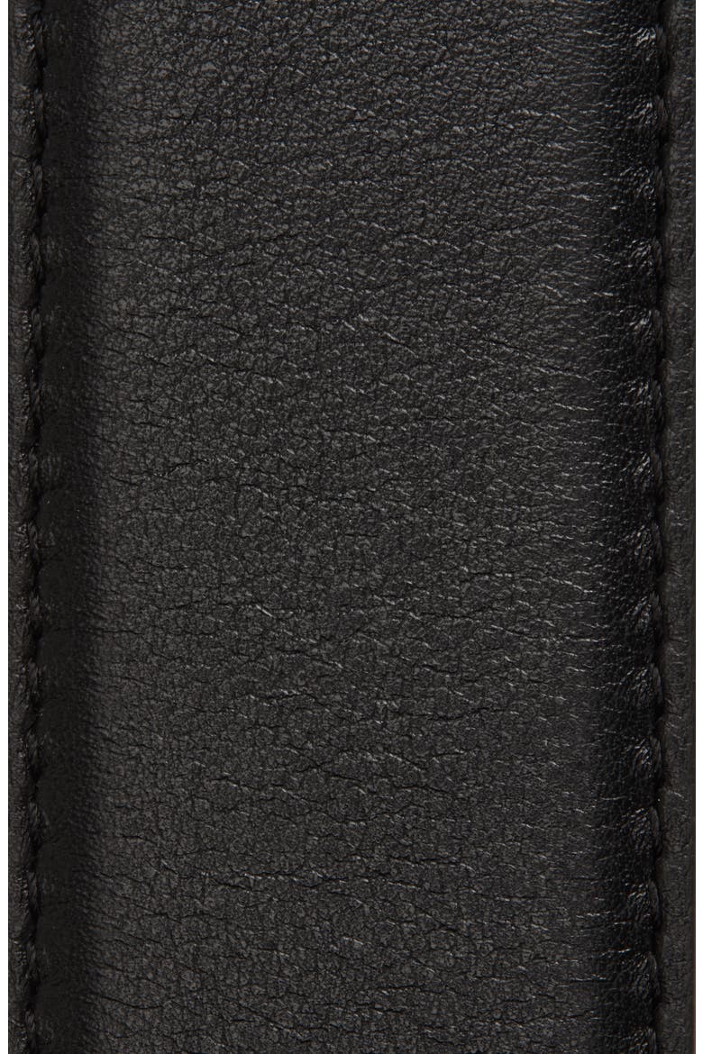 Medusa Medallion Buckle Leather Belt, Alternate, color, BLACK-PALLADIUM