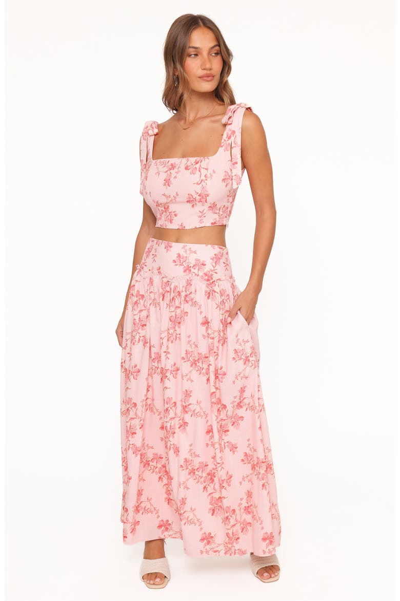 Tyler Floral Drop Waist Maxi Skirt, Alternate, color, ROSE PINK FLORAL